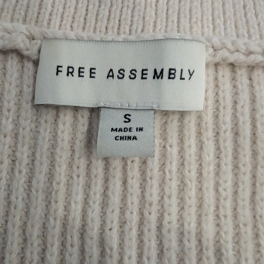 Free Assembly Unisex Half Zip Sweater Size Small Chunky Knit Black Stripes - Picture 3 of 12